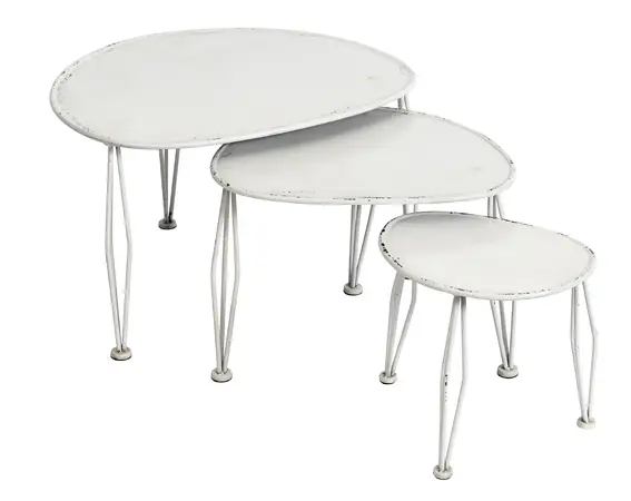 Set de 3 mesitas auxiliares de estilo vintage
